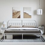 vidaXL Cadre de lit métal sans matelas et tête de lit blanc 193x203 cm