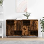 vidaXL Buffets 2 Pièces chêne fumé bois d'ingénierie