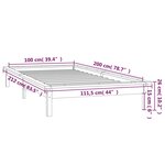 vidaXL Cadre de lit à LED sans matelas blanc 100x200 cm bois massif