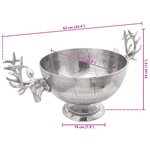 vidaXL Tasse Argent 62x35x33 cm Aluminium
