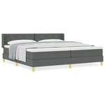 vidaXL Lit à ressorts avec matelas gris foncé 200x200 cm en tissu