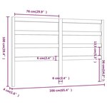 vidaXL Tête de lit 166x4x100 cm Bois massif de pin