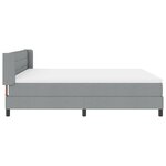 Lit à ressorts vidaXL avec Matelas Gris Clair 180x200 cm Tissu
