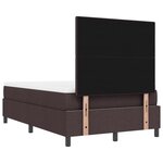 vidaXL Lit à ressorts avec Matelas & Banc Marron Foncé 120x200 cm Tissu