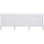 vidaXL Paravent 3 panneaux Tissu 400 x 160 cm Blanc sable