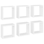 vidaXL Étagères cube murales 6 Pièces Blanc 30x15x30 cm