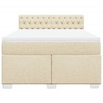 vidaXL Sommier à lattes de lit avec matelas Crème 140x200 cm Tissu