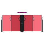 vidaXL Auvent latéral rétractable rouge 100x1000 cm