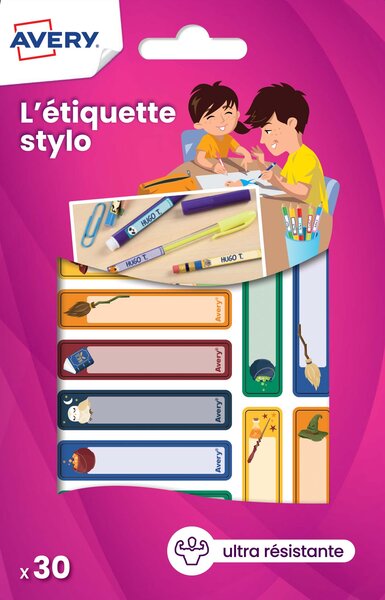 30 étiquettes stylos
