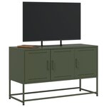 vidaXL Meuble TV vert olive 100 5x39x60 5 cm acier