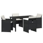 vidaXL Ensemble de salle à manger de jardin 5 pièces avec coussins en poly rattan noir