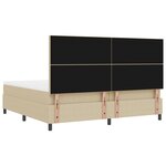 vidaXL Box Spring avec Matelas et Lumière LED Vert Gris 200x200 cm Tissu en Corde