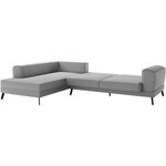 Canapé d'angle gauche convertible IMPERIA 5 places - gris clair - 2 coffres de rangement - 304 x 212 x 86 cm