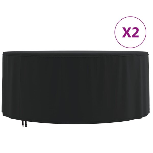 vidaXL Housses de salon de jardin 2 Pièces Ø 182x71 cm 420D tissu oxford