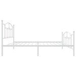 vidaXL Cadre de lit métal sans matelas et pied de lit blanc 100x190 cm