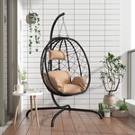 vidaXL Chaise suspendue en forme d'œuf avec coussin taupe