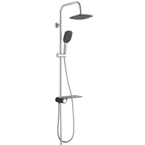SCHÜTTE Ensemble de douche avec bac latéral AQUASTAR chrome-anthracite