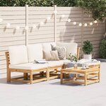 vidaXL Salon de jardin avec coussins 5 Pièces Bois d'acacia solide