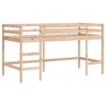 vidaXL Lit mezzanine enfants et rideaux bleu 80x200cm bois pin massif