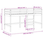 vidaXL Lit mezzanine enfants et rideaux bleu 90x190cm bois pin massif