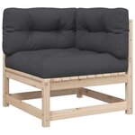 vidaXL Salon de jardin 5 Pièces avec coussins bois de pin massif