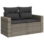 vidaXL Salon de jardin 11 Pièces avec coussins gris résine tressée
