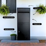 Boîte aux lettres pour colis - ParcelXL® - Boîte à colis - Indépendante - Boîte aux lettres suspendue - Noir - XXL