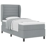 Lit à ressort vidaXL avec matelas Gris clair 100x200 cm en tissu