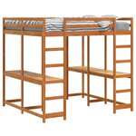 vidaXL Lit superposé et bureau et échelle 180x200cm bois de pin massif
