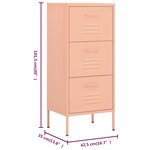 vidaXL Armoire de rangement Rose 42 5x35x101 5 cm Acier