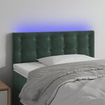 vidaXL Tête de lit à LED Vert foncé 100x5x78/88 cm Velours