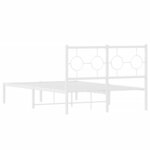 vidaXL Cadre de lit métal avec tête de lit blanc 120x190 cm