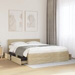 vidaXL Cadre de lit avec tête de lit chêne sonoma 160x200 cm
