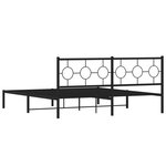 vidaXL Cadre de lit métal avec tête de lit noir 183x213 cm