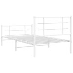 vidaXL Cadre de lit métal sans matelas et pied de lit blanc 100x190 cm