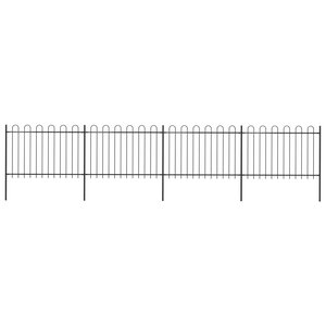 vidaXL Clôture de jardin avec dessus en cerceau Acier 6 8 x 1 2 m Noir