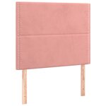 vidaXL Sommier à lattes de lit avec matelas LED Rose 90x200 cm Velours