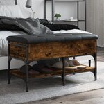 vidaXL Banc à chaussures chêne fumé 82x42x45 cm bois d'ingénierie