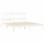 vidaXL Cadre de lit sans matelas blanc bois massif de pin