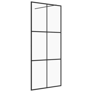 vidaXL Paroi de douche avec verre ESG transparent 90x195 cm Noir