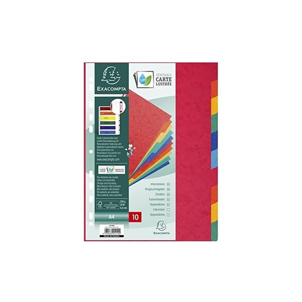 EXACOMPTA Intercalaires en carton, A4, 10 touches