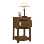 vidaXL Table de chevet Marron miel 40x35x61 5 cm Bois de pin solide