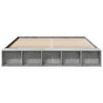 vidaXL Cadre de lit gris béton 200x200 cm bois d'ingénierie