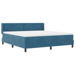 Lit box spring vidaXL avec matelas bleu foncé 180x200 cm en velours