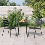 vidaXL Ensemble à manger de jardin 3 Pièces anthracite acier