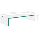 vidaXL Meuble TV/pour moniteur 60x25x11 cm verre transparent