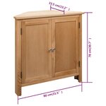 vidaXL Armoire d'angle 80 x 33 5 x 78 cm Bois de chêne massif