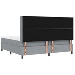 Cadre de lit Box Spring vidaXL avec matelas et lumière LED Gris clair 200x200 cm Tissu