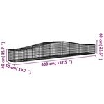 vidaXL Paniers à gabions arqués 4 Pièces 400x50x40/60 cm Fer galvanisé
