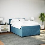 vidaXL Sommier à lattes de lit et matelas bleu 140x200 cm velours